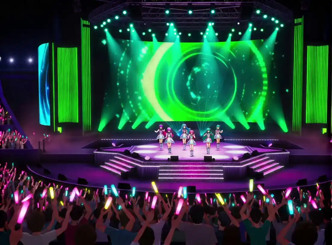 Vidu Q3 Creative Gallery: Vibrant 3D Anime Idol Stage Performance